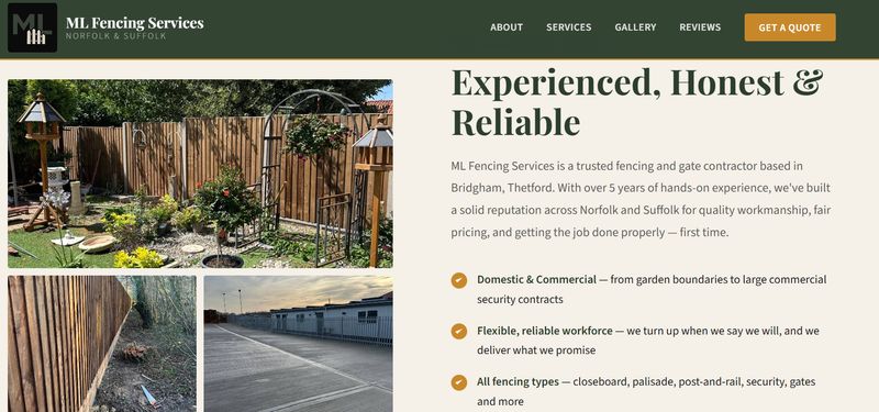 ML Fencing Services Website